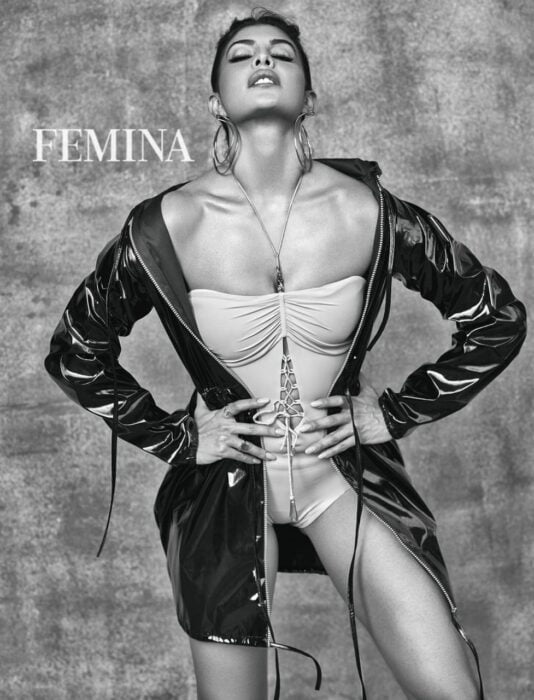 Jacqueline Fernandez Always Slaying It With Her Looks 2 zipper raincoat jacket on top of lingerie