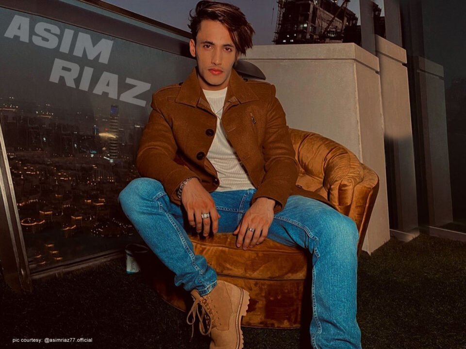 asim riaz looks handsome in brown jacket and denim look