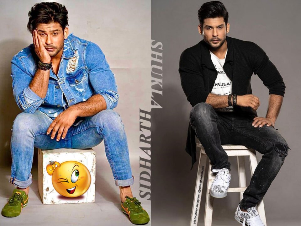 sidharth shukla sports a handsome look in a black jacket with white t-shirt and jeans