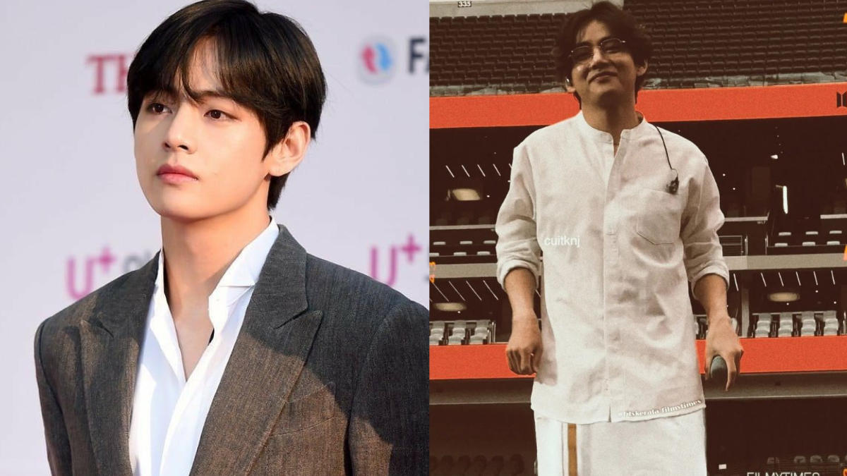 BTS V Kim Taehyung Sporting Wearing A 