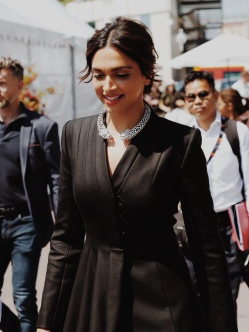 deepika padukone opts for a formal all black look for day 2