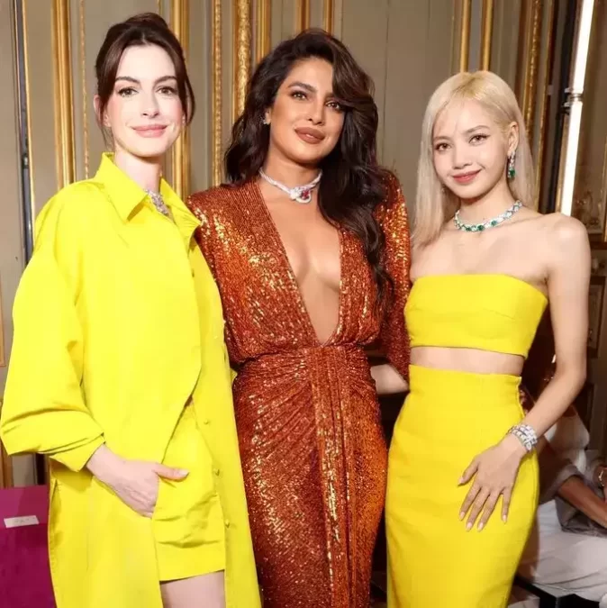 Priyanka Chopra Shares A Lovely Selfie With Anne Hathaway And Blackpink'S Lisa From Paris 2 priyanka chopra