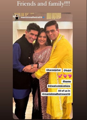 Karan Johar With Manish Malhotra And Kajol _ Pic Courtesy Instagram karan johar with manish malhotra and kajol _ pic courtesy instagram