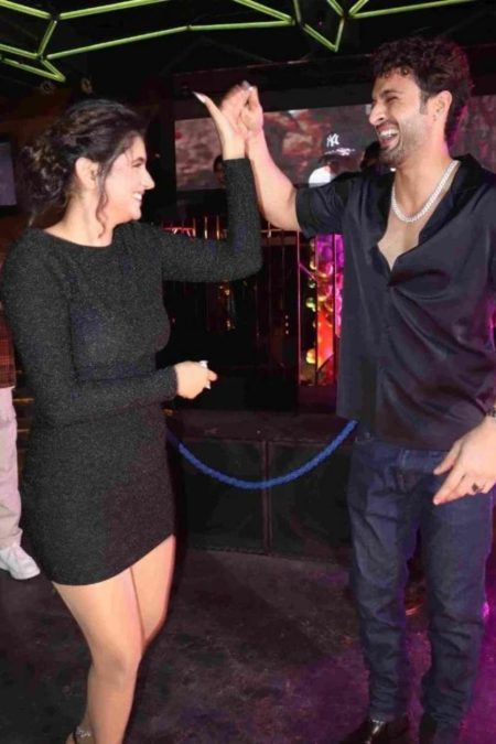 Anjali Arora And Umar Riaz Twinning In Black At Her Birthday Bash 2 2
