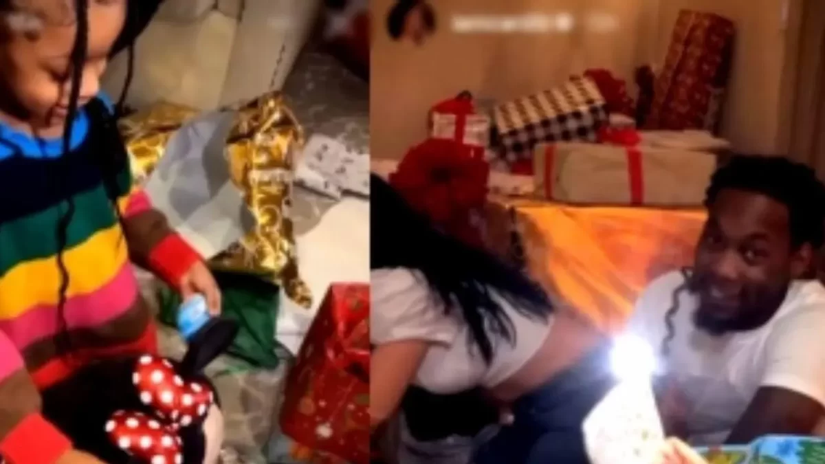 cardi b christmas video shows offset kids opening christmas presents